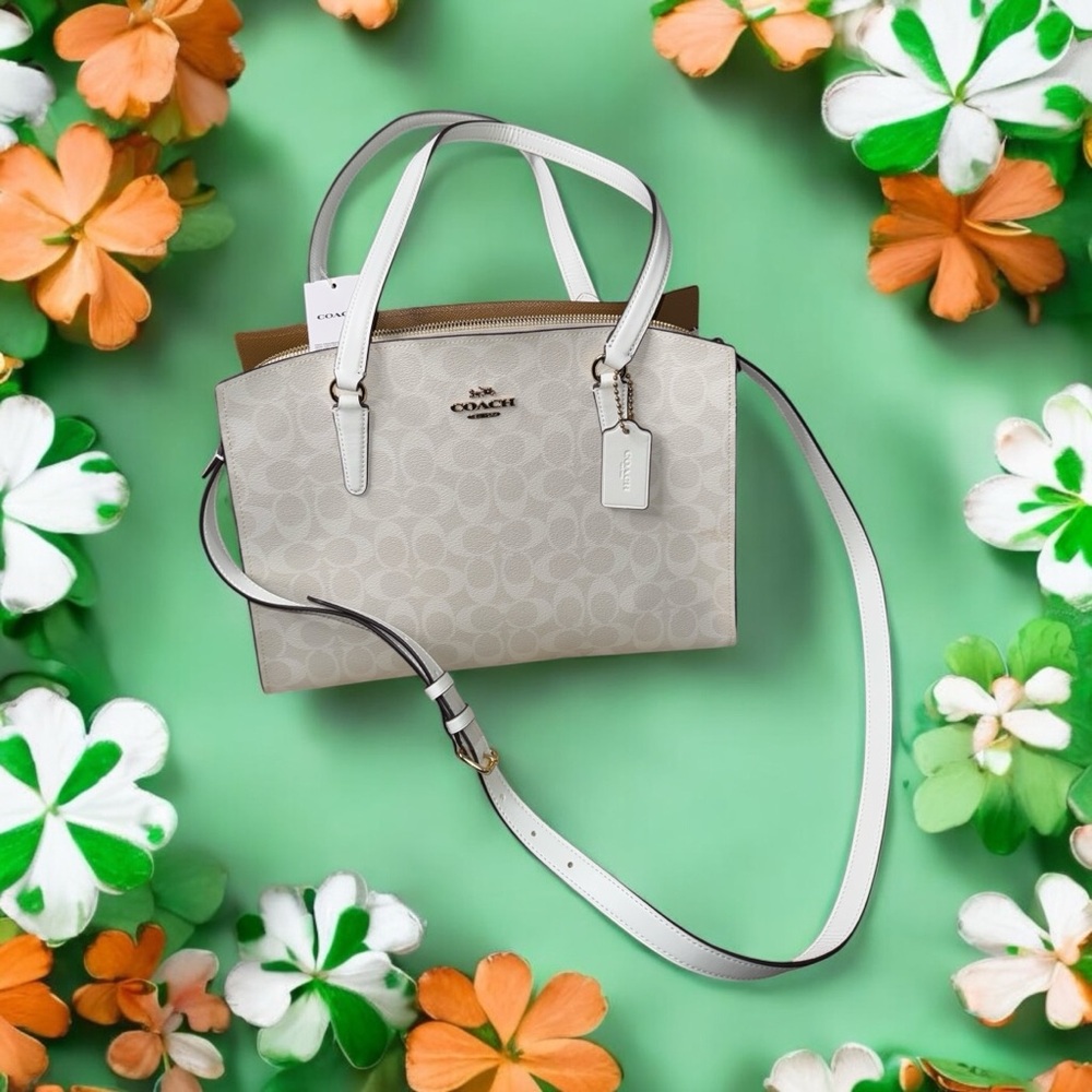 Coach Tatum Carryall 40 In Signature Canvas in White NWT
